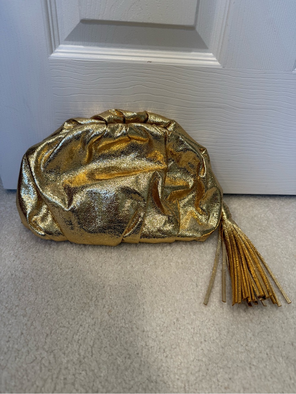 Rebecca Minkoff Ruched Gold Clutch
